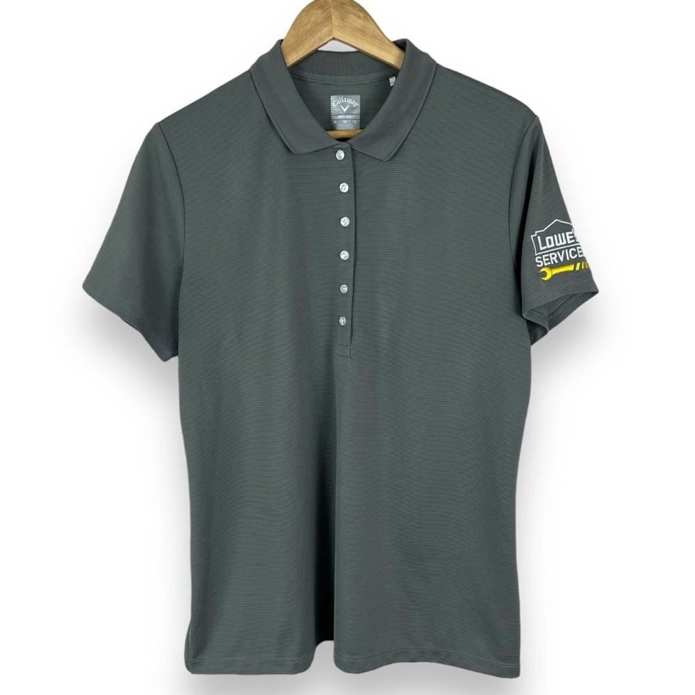 Callaway Opti Dri Polo Womens Size XL Gray LOWES SERVICES Embroidery‎